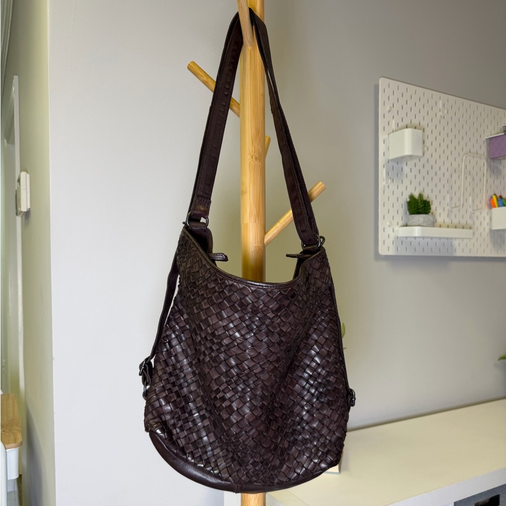GIANNI CONTI Backpack Portability Women's Bag in Brown Braided Leather - Picture 3 of 9